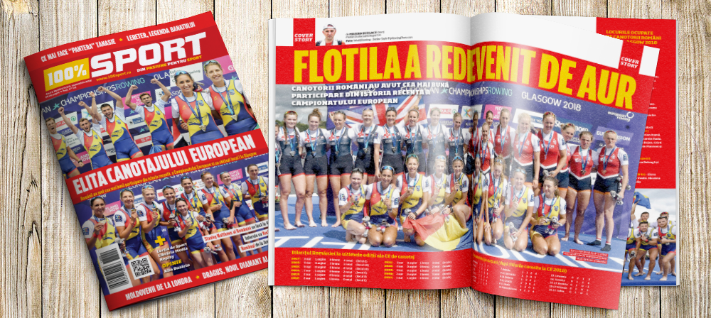 NUMĂRUL 23 AL REVISTEI 100% SPORT ROMÂNIA ESTE PE PIAȚĂ! TOTUL DESPRE PERFORMANȚA ROMÂNIEI LA GLASGOW: FLOTILA A REDEVENIT DE AUR