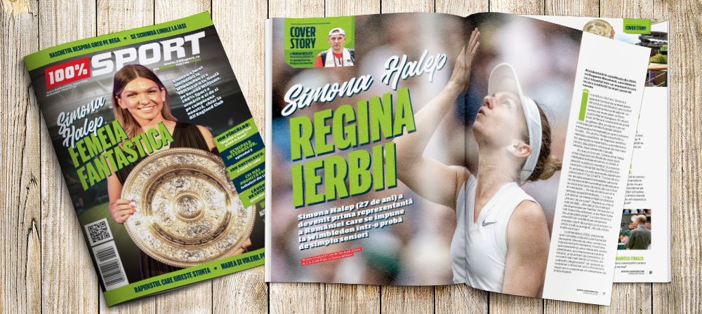 NUMĂRUL 34 AL REVISTEI 100% SPORT ROMÂNIA ESTE PE PIAȚĂ! 100% Sport a stat lângă SIMONA HALEP pe durata turneului de la Wimbledon