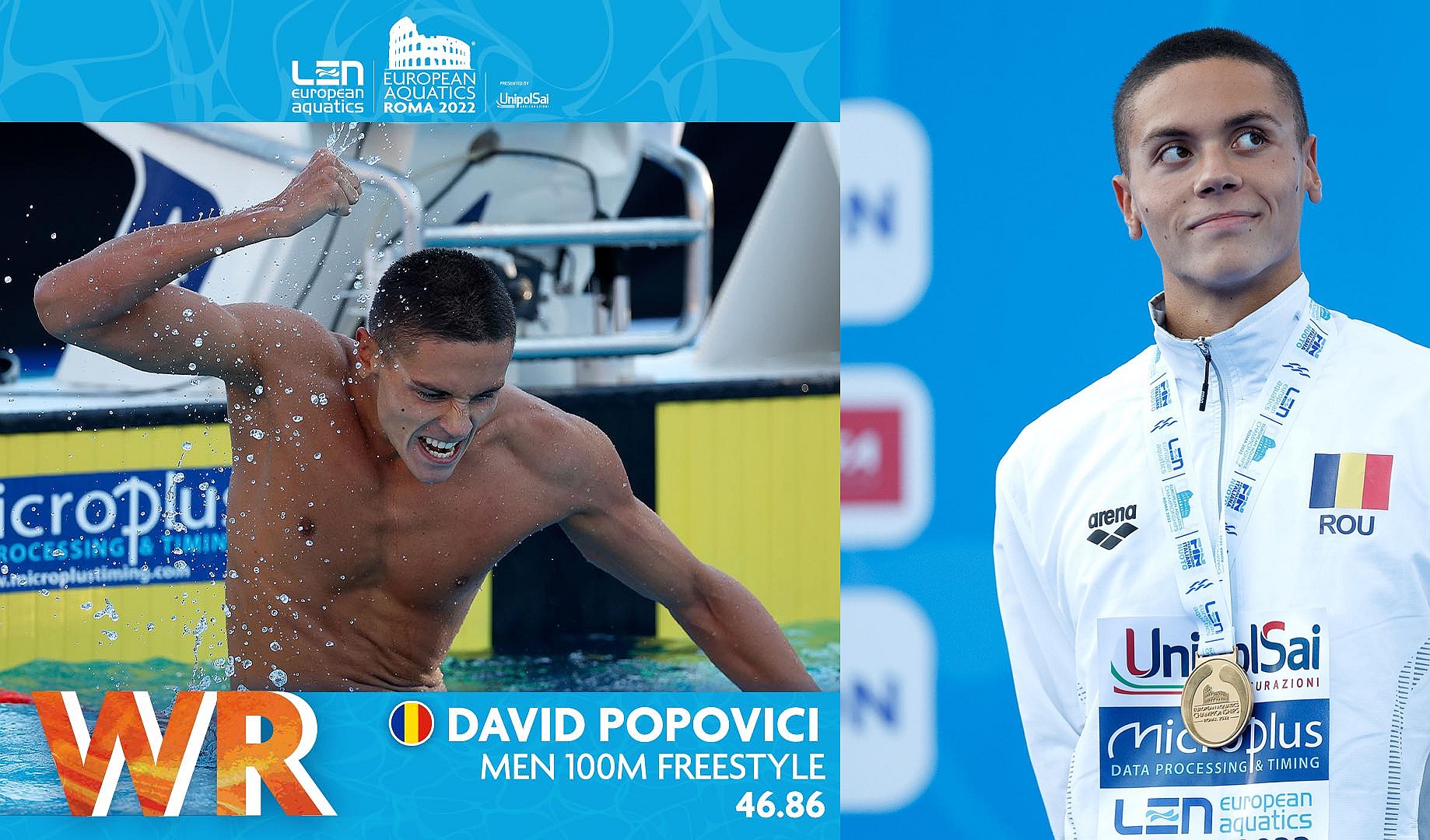 David Popovici a pulverizat recordul mondial la 100 m liber!