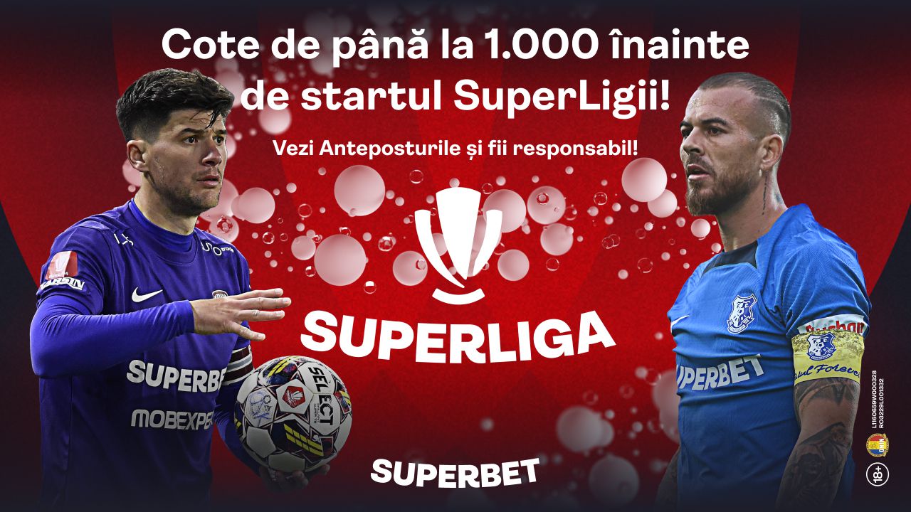 SuperSocial | Cote de până la 1.000 înainte de startul SuperLigii pe noile Anteposturi Superbet!