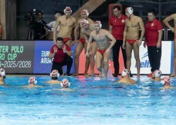 CS Dinamo București învinsă de CN Barcelona într-un meci din Grupa B a LEN Euro Cup la polo masculin