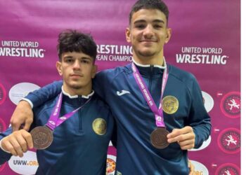 Vlad Ioan Trip și Ionuț Mereuță au adus două medalii de bronz pentru România la Europenele U20 de greco‑romane de la Skopje