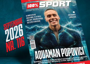 A apărut numărul 116 al revistei 100% Sport! Anul lui Aquaman David Popovici!