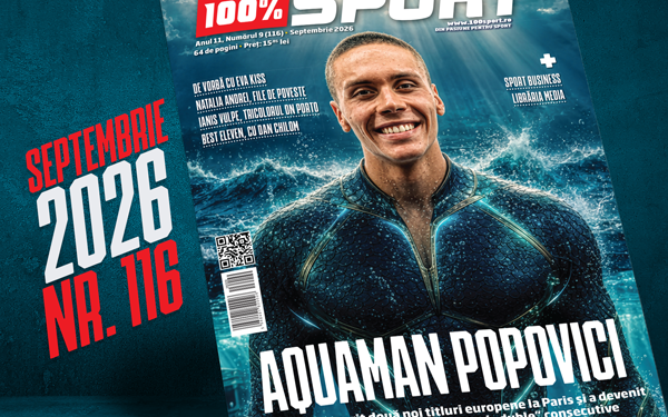 A apărut numărul 116 al revistei 100% Sport! Anul lui Aquaman David Popovici!